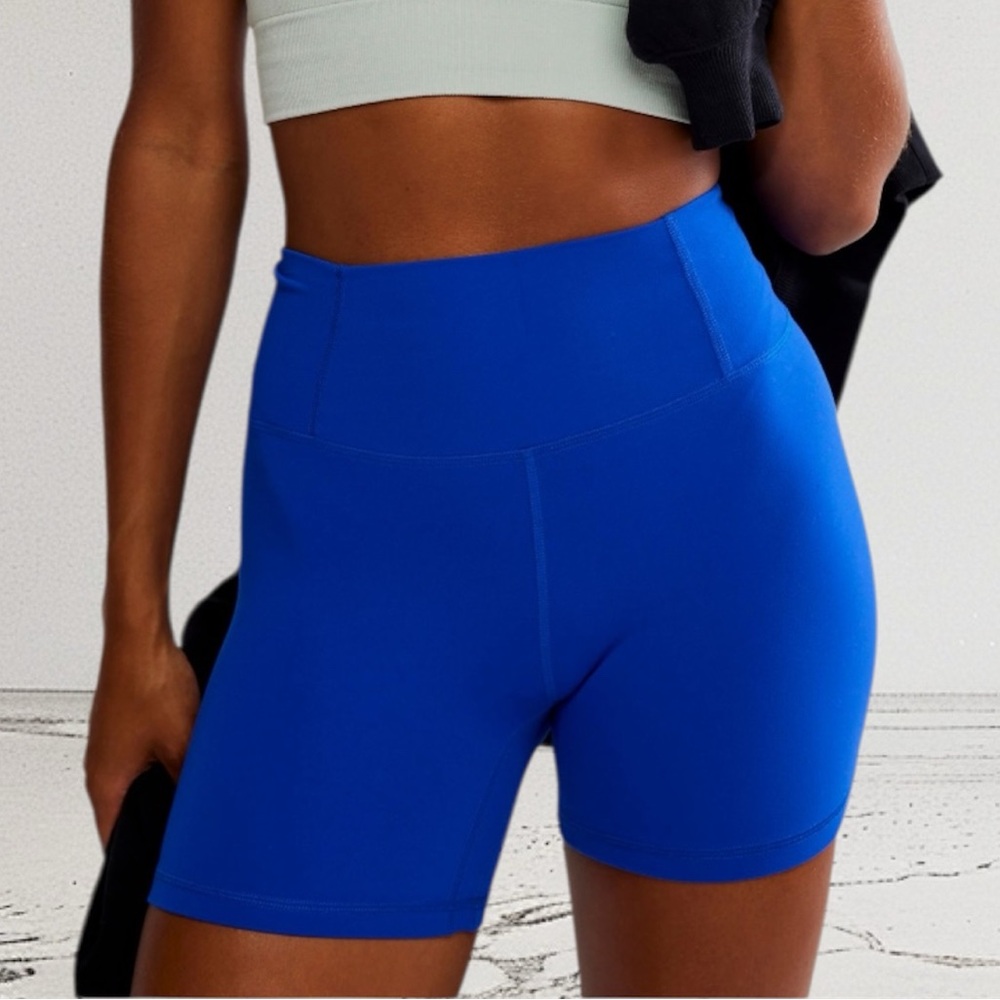 FP MOVEMENT Never Better 5" Bike Shorts NWT Electric Shock Cobalt Blue